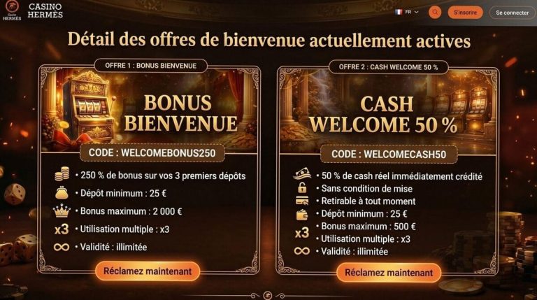 Hermes Casino bonus